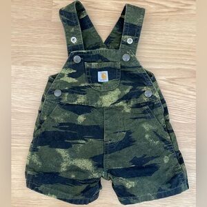 Carhartt Green Camouflage Baby Overalls Bib Shortalls 6 months